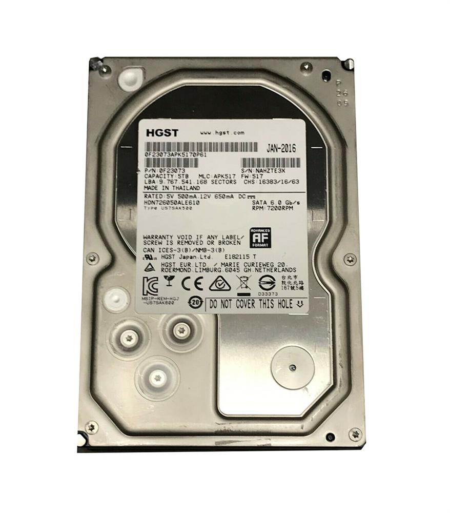 0F23073 HGST Hitachi Deskstar NAS 5TB 7200RPM SATA 6Gbps 128MB Cache (512e) 3.5-inch Internal Hard Drive