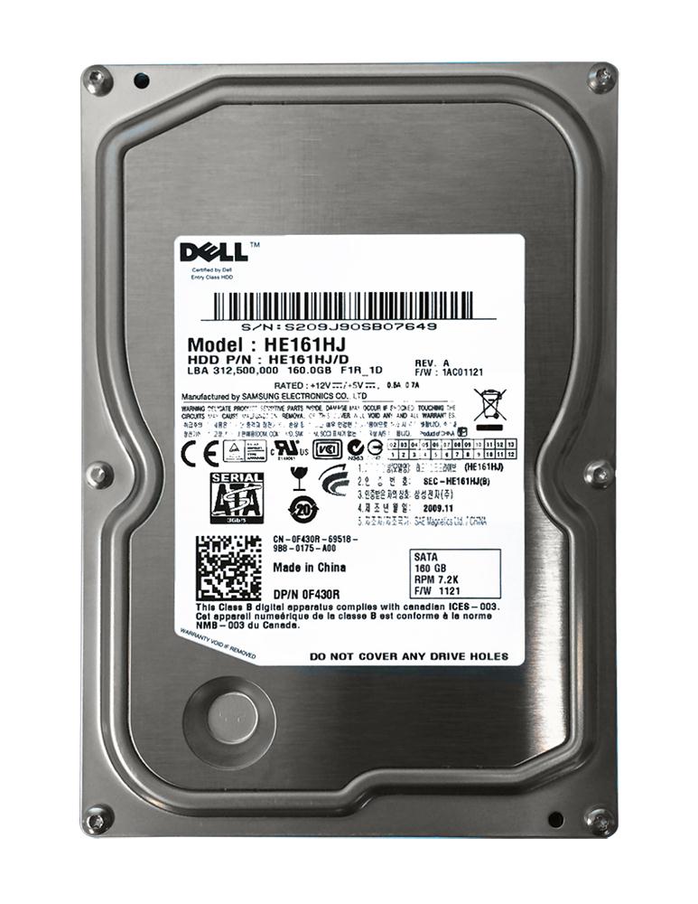 0F430R Dell 160GB 7200RPM SATA 3Gbps 8MB Cache 3.5-inch Internal Hard Drive