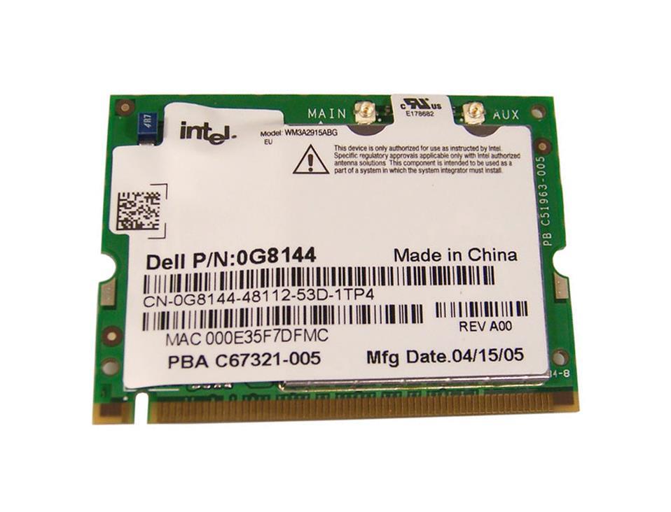 0G8144 Dell Intel Pro Wireless 2915abg Mini PCI Adapter