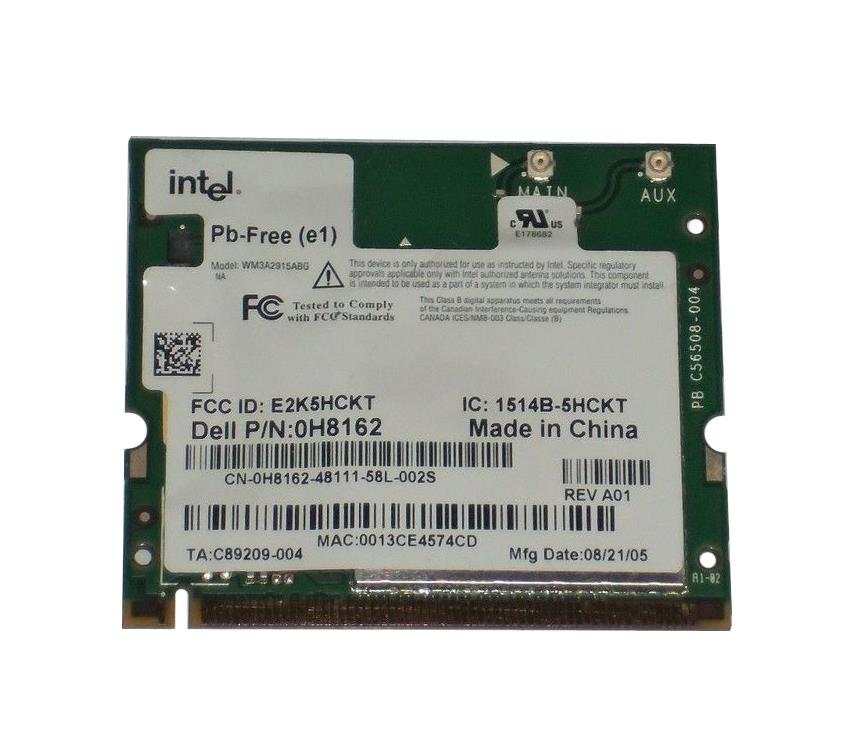 0H8162 Dell Intel Pro Wireless 2915abg Mini PCI Adapter