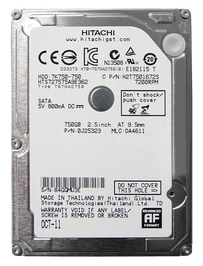 0J25323 HGST Hitachi Travelstar 7K750 750GB 7200RPM SATA 3Gbps 16MB Cache (512e) 2.5-inch Internal Hard Drive