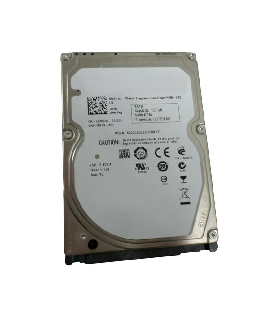 0NW9NA Dell 160GB 5400RPM SATA 3Gbps 2.5-inch Internal Hard Drive