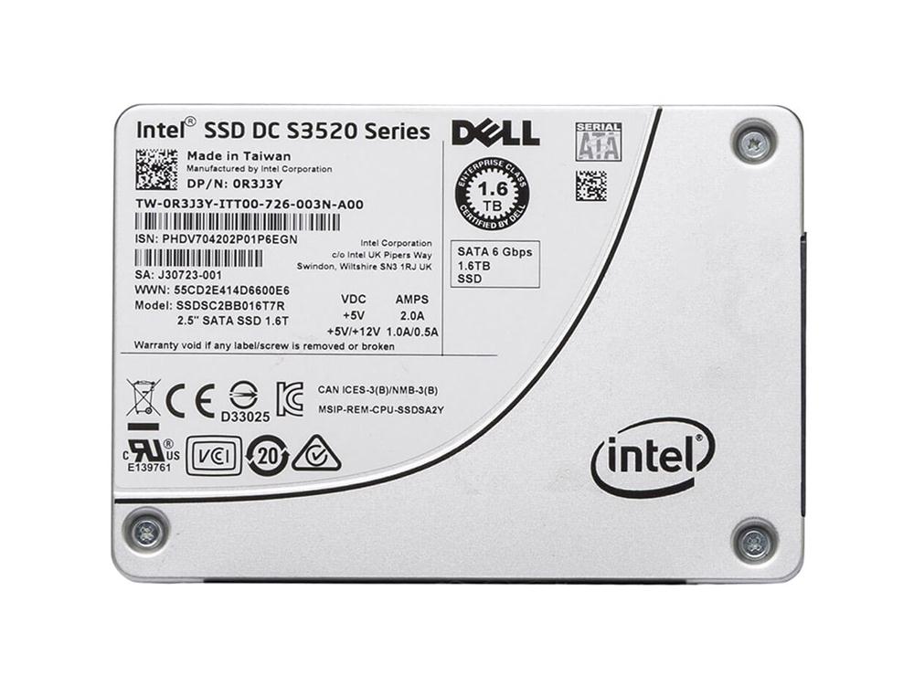 0R3J3Y Dell 1.6TB MLC SATA 6Gbps 2.5-inch Internal Solid State Drive (SSD)