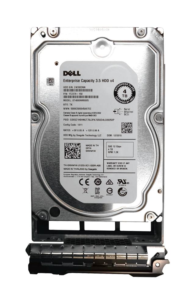 0XWM1W Dell 4TB 7200RPM SAS 12Gbps 128MB Cache 3.5-inch Internal Hard Drive