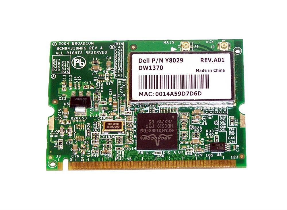 0Y8029 Dell Wireless 1370 802.11B/ G Mini PCI Card