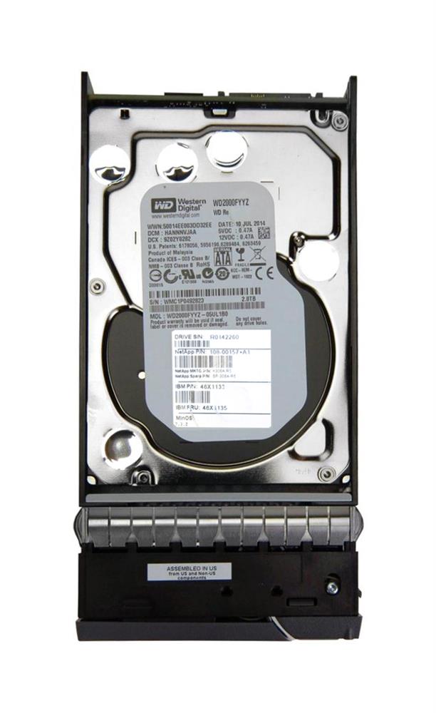 108-00157 NetApp 2TB 7200RPM SATA 6Gbps 64MB Cache 3.5-inch Internal Hard Drive for DS4243
