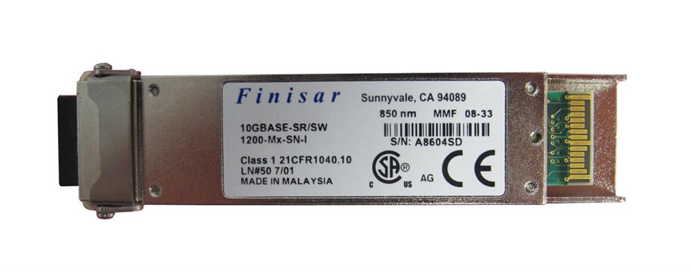 1200-MX-SN-I Finisar 10Gbps 10GBase-SR Multi-mode Fiber 300m 850nm Duplex LC Connector XFP Transceiver Module