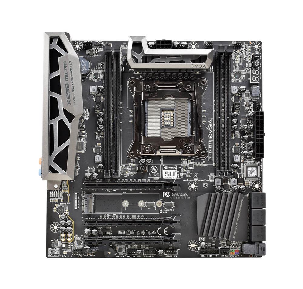 131SXE295KR EVGA Socket LGA 2066 Intel X299 Chipset Core i5 / i7 / i9 Processor Support DDR4 4x DIMM 6x SATA 6.0Gb/s Micro-ATX Motherboard (Refurbished) 