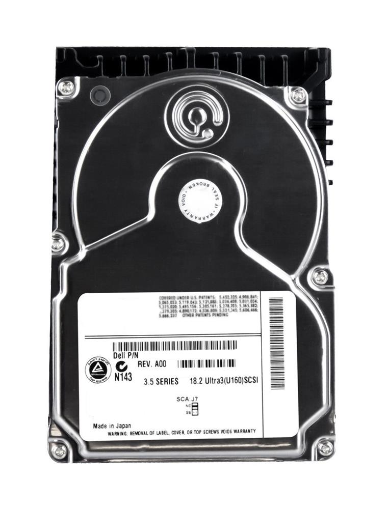 1323U Dell 18.2GB 10000RPM Ultra-160 SCSI 80-Pin Hot Swap 2MB Cache 3.5-inch Internal Hard Drive