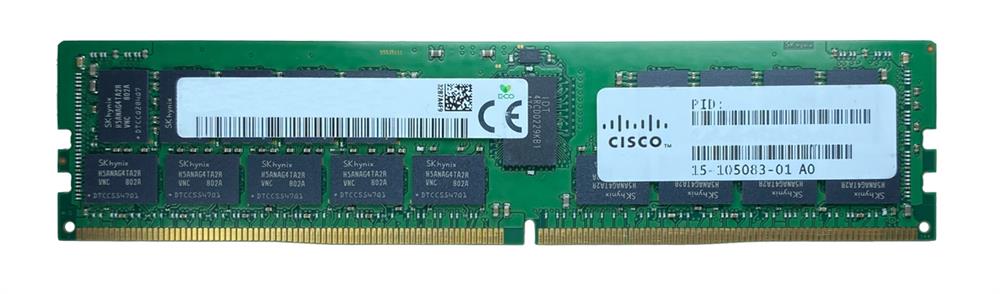 15-105083-01 Cisco 64GB PC4-21300 DDR4-2666MHz Registered ECC CL19 288-Pin DIMM 1.2V Quad Rank Memory Module