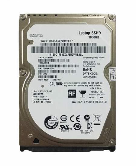 16-200421 Lenovo 1TB 5400RPM SATA 6Gbps 64MB Cache 8GB SSD 2.5-inch Internal Hybrid Hard Drive