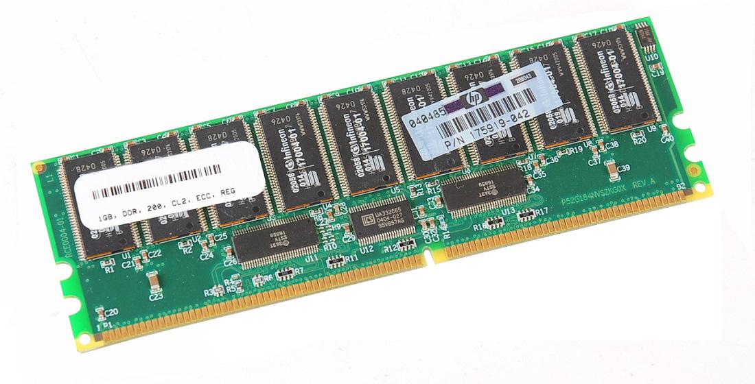 175919-042-3 HP Memory PC1600r-20220-c1 M383l2828dt1-ca0q0 1GB DDR PC1600 Cl2.
