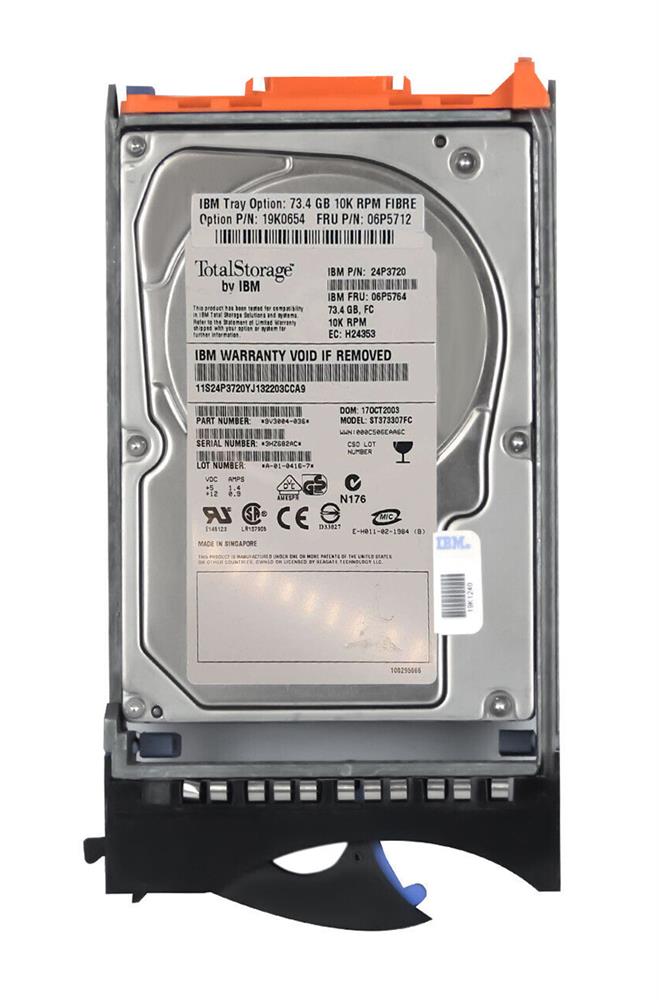 19K0654 IBM 73.4GB 10000RPM Fibre Channel 2Gbps Hot Swap 3.5-inch Internal Hard Drive
