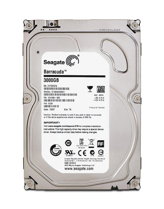 1CH166-302 Seagate Barracuda 3TB 7200RPM SATA 6Gbps 64MB Cache 3.5-inch Internal Hard Drive