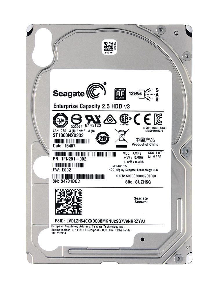 1FN201-002 Seagate Enterprise 1TB 7200RPM SAS 12Gbps 128MB Cache 2.5-inch Internal Hard Drive