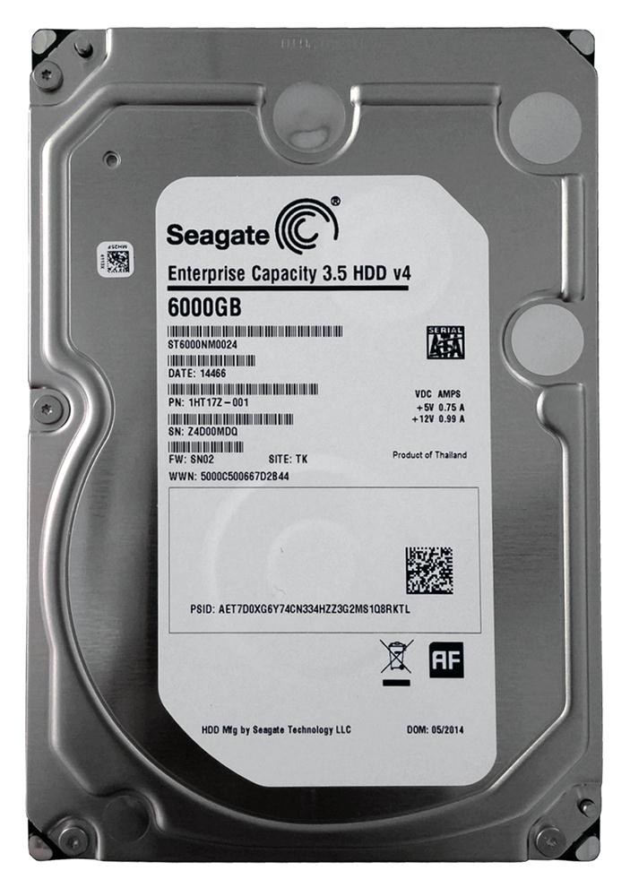 1HT17Z-001 Seagate Enterprise 6TB 7200RPM SATA 6Gbps 128MB Cache 3.5-inch Internal Hard Drive