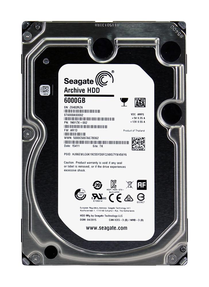 1N917X-002 Seagate Archive 6TB 5900RPM SATA 6Gbps 128MB Cache (512e) 3.5-inch Internal Hard Drive