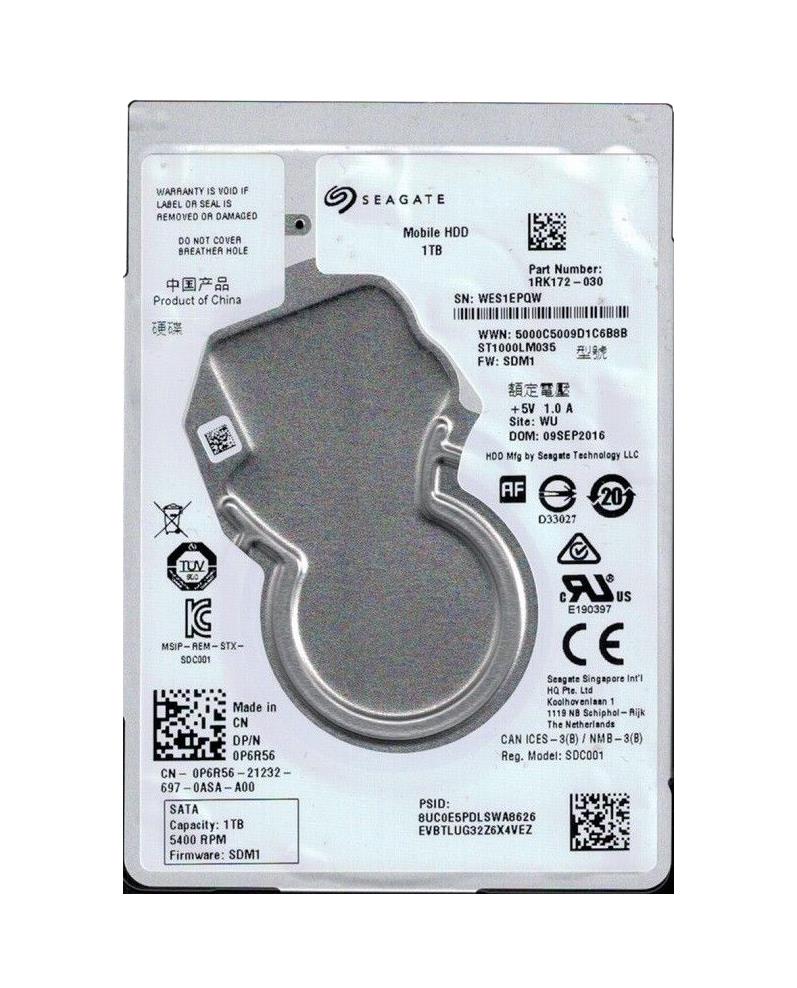 1RK172-030 Seagate Mobile HDD 1TB 5400RPM SATA 6Gbps 128MB Cache 2.5-inch Internal Hard Drive