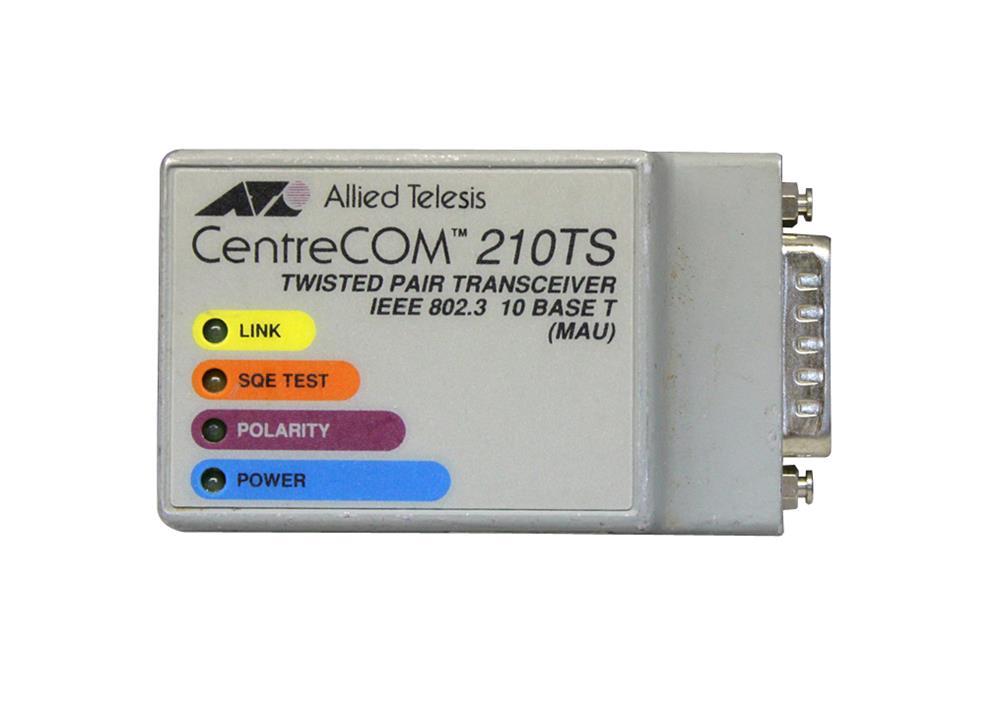 210TX Allied Telesis CentreCom IEEE 802.3 10Base-T MAU RJ-45 to AUI Twisted Pair Transceiver Module