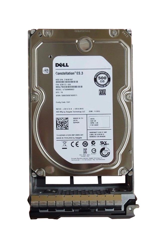 2R42K Dell 500GB 7200RPM SATA 6Gbps 64MB Cache 3.5-inch Internal Hard Drive
