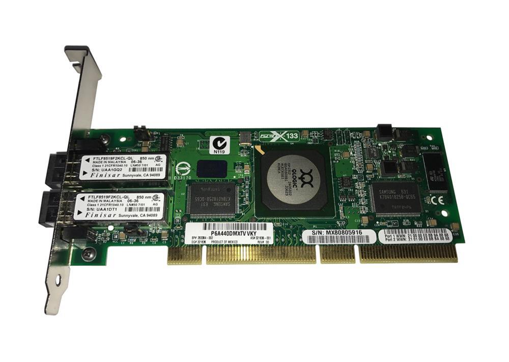 321836-001 HP StorageWorks Dual-Ports LC 2Gbps Fibre Channel PCI-X Host Bus Network Adapter