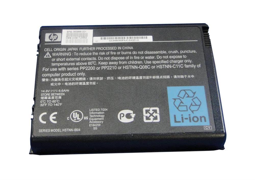 383968-001 HP High Quality 12-Cell Lithium-Ion 14.8V 6600mAh Laptop Battery for HP Pavilion ZV5000 ZX5000 HP R3000t R3200 NX9100 Series (Refurbished)