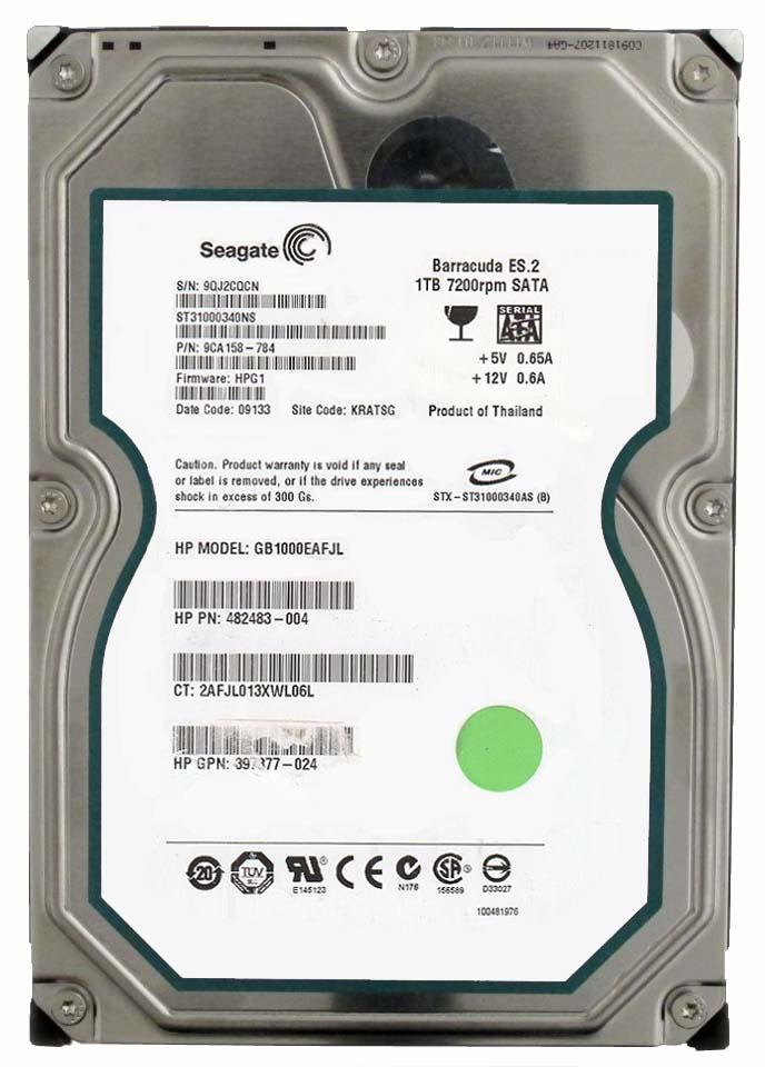 397377-024 HP 1TB 7200RPM SATA 3Gbps Midline Hot Swap 3.5-inch Internal Hard Drive