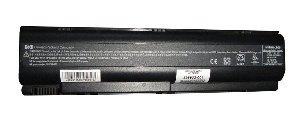 398832-001 HP Notebook Battery 4400 mAh Lithium Ion (Li-Ion) 11.1 V DC (Refurbished)