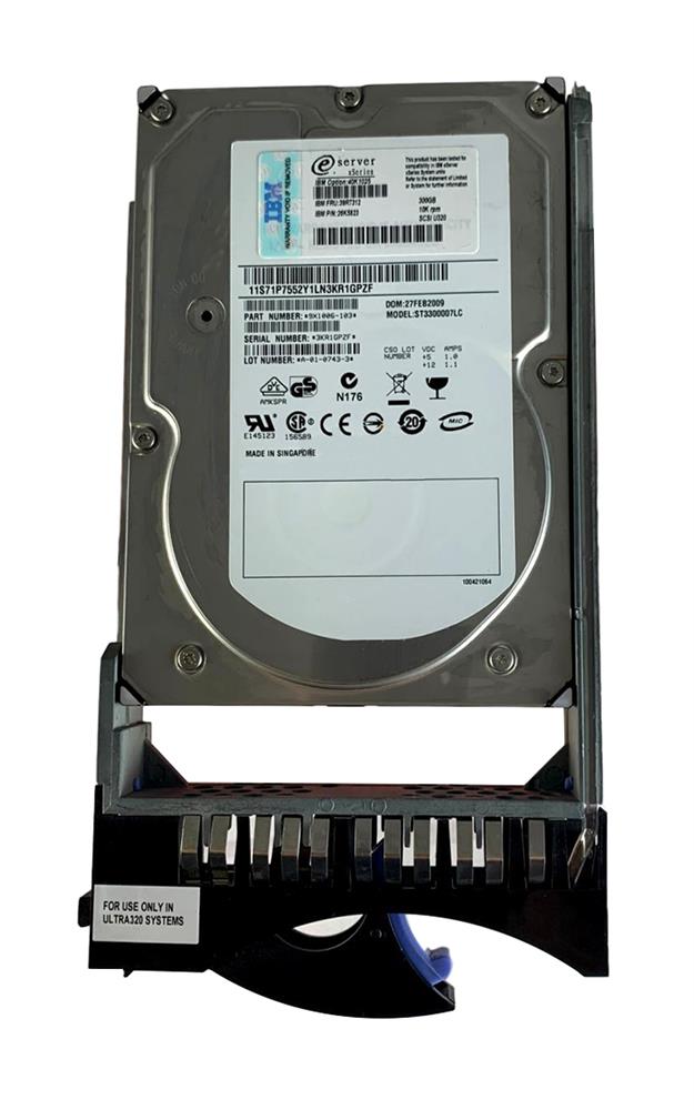 39R7312 IBM 300GB 10000RPM Ultra-320 SCSI 80-Pin Hot Swap 8MB Cache 3.5-inch Internal Hard Drive