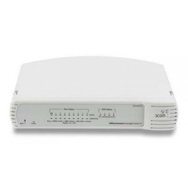 3CR16709-91 3Com OfficeConnect Managed Switch 9 FX with 8-Port 10/100 Mbps 1-Port 100Base FX Fiber Uplink (Refurbished)