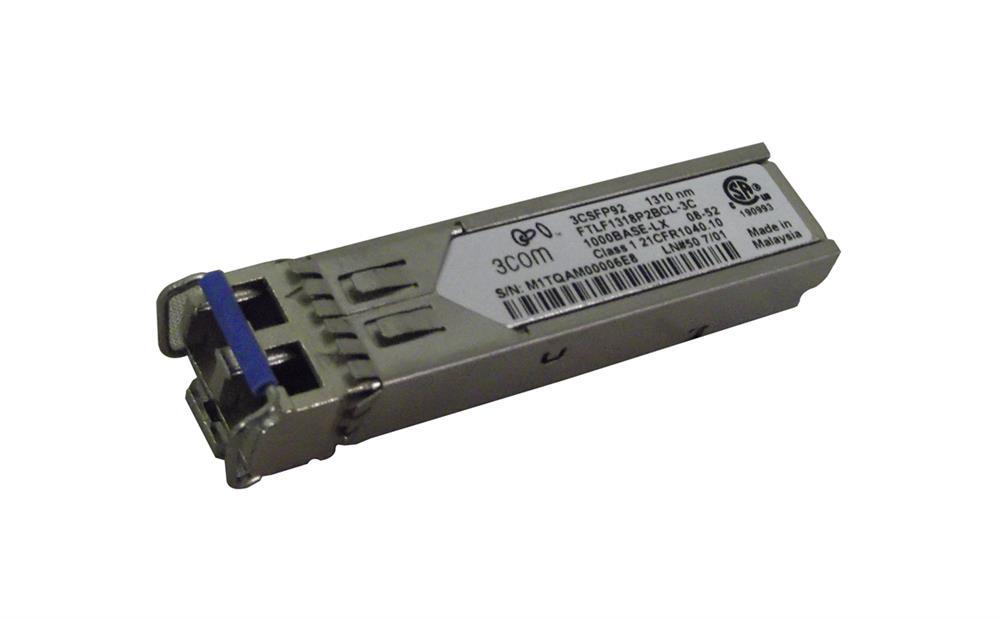 3CSFP92 3Com 1Gbps 1000Base-LX Single-mode Fiber 10km 1310nm Duplex LC Connector SFP (mini-GBIC) Transceiver Module