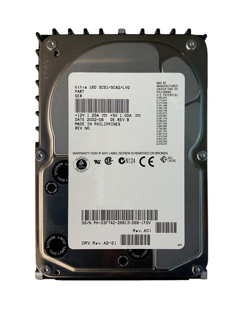 3F742 Dell 73GB 10000RPM Ultra-160 SCSI 80-Pin Hot Swap 8MB Cache 3.5-inch Internal Hard Drive with Tray