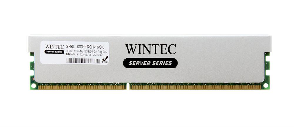 3RSL160011R9H-16GK Wintec 16GB Kit (2 X 8GB) PC3-14900 DDR3-1866MHz ECC Registered CL13 240-Pin DIMM 1.35v Low Voltage Dual Rank Memory with Heatsink