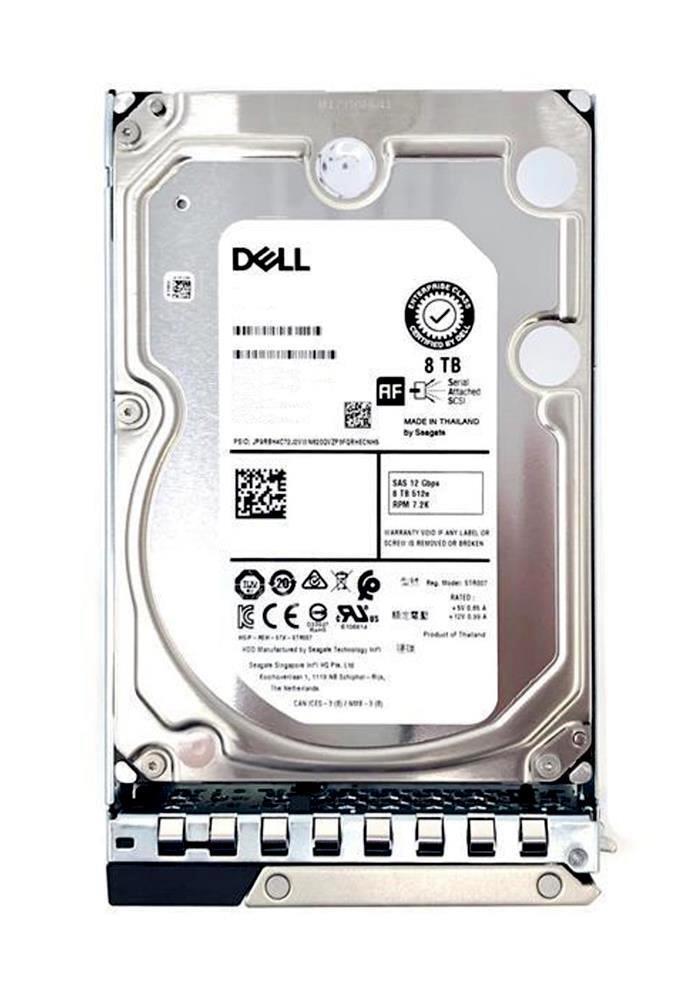 400-AMSG Dell 8TB 7200RPM SAS 12Gbps Dual Port (FIPS 140-2 SED / 512e) 3.5-inch Internal Hard Drive with Tray