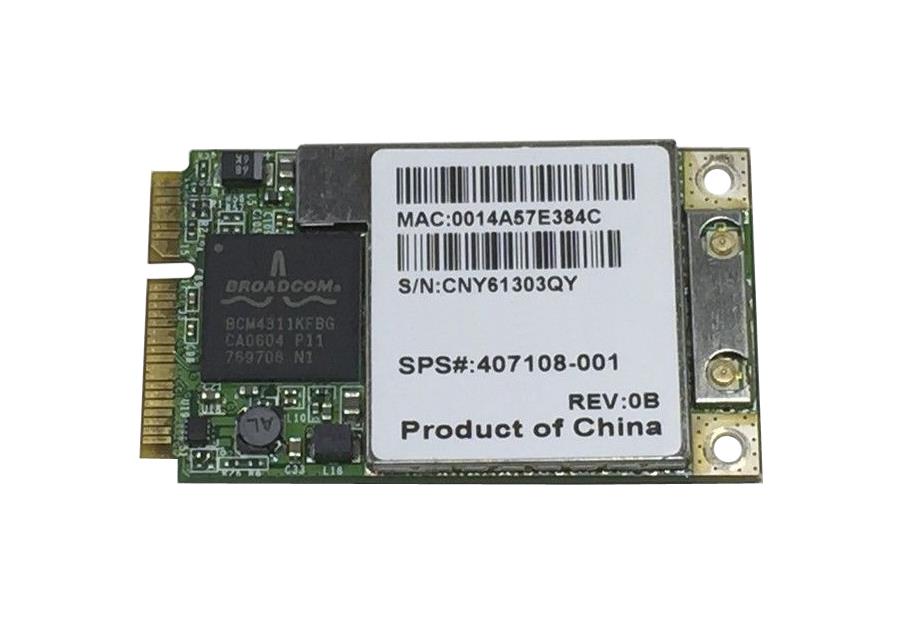 407108-001 HP Broadcom 802.11a/b/g Wireless Lan Card for HP NC6400 Business Notebook PC