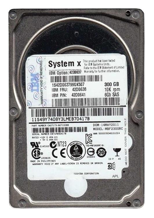 42D0637-09 IBM 300GB 10000RPM SAS 6Gbps Hot Swap 2.5-inch Internal Hard Drive