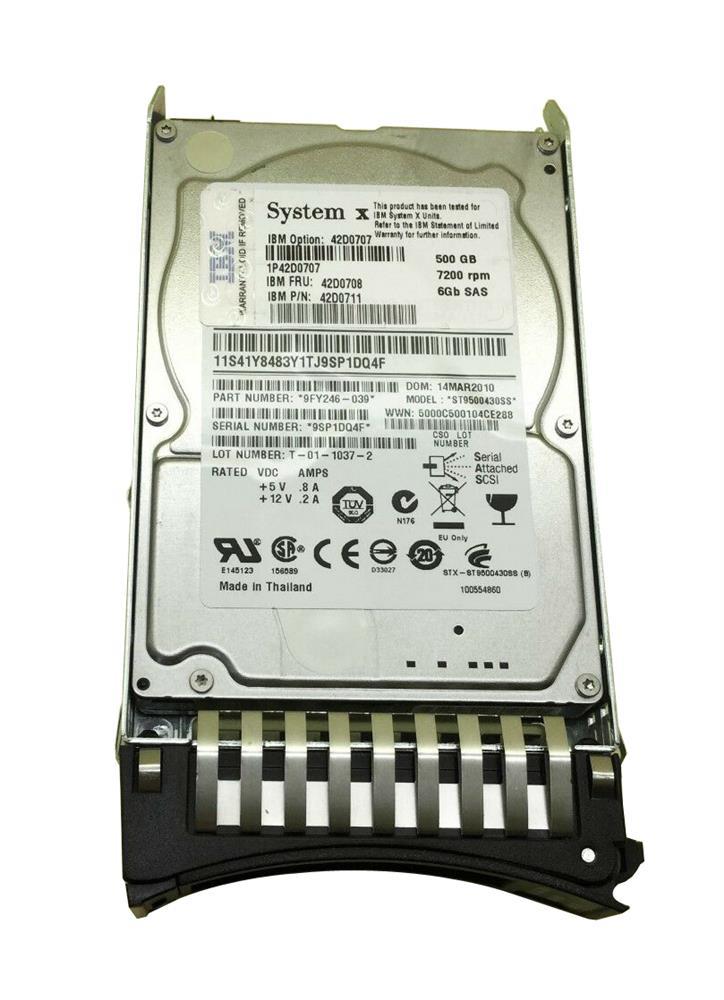 42D0707-DDO IBM 500GB 7200RPM SAS 6Gbps Nearline Hot Swap 2.5-inch Internal Hard Drive