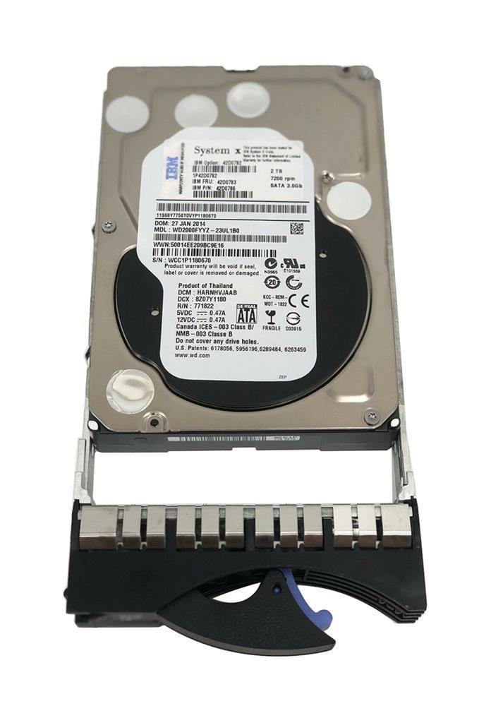 42D0782 IBM 2TB 7200RPM SATA 3Gbps Nearline Hot Swap 3.5-inch Internal Hard Drive