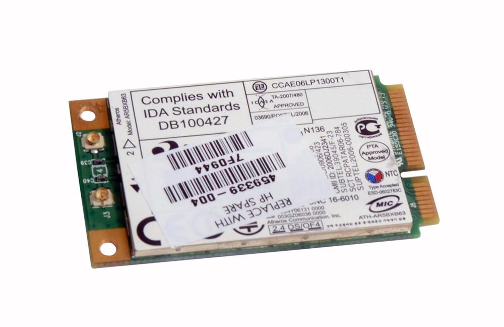 459339-004 HP Wireless LAN 802.11b/g (Merlot) Mini PCI Adapter Card