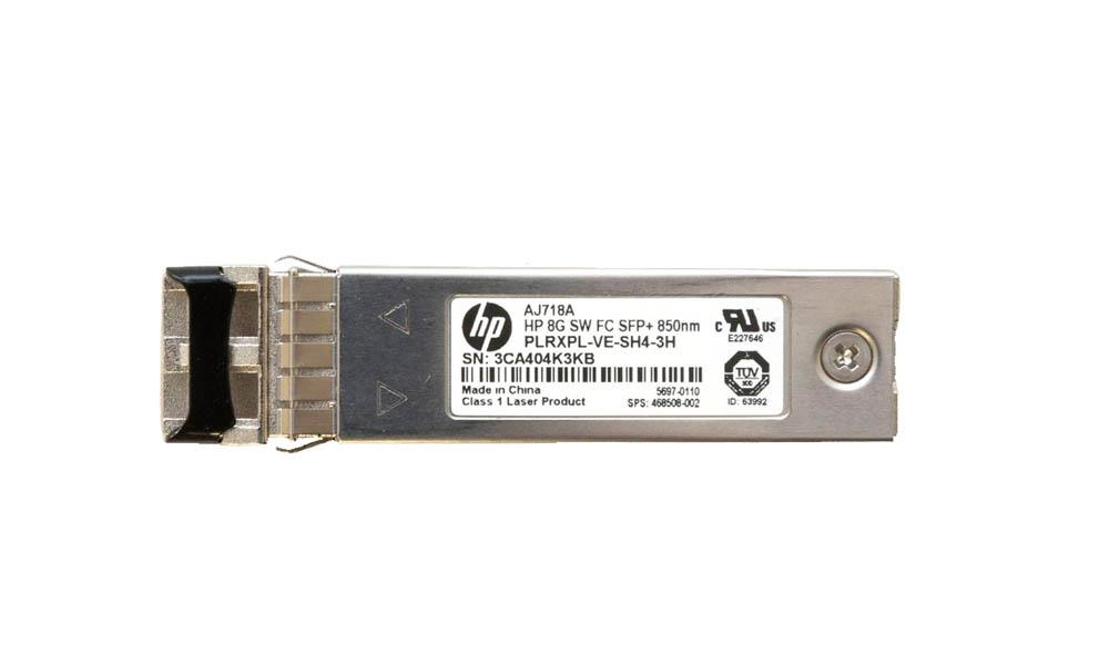 468508-002 HP StorageWorks AJ718A 8Gbps Short Wave Multi-mode Fiber Channel 150m 850nm LC Connector SFP+ Transceiver Module