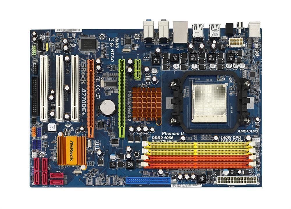 4711140873633 ASRock Socket AM3/AM2+/AM2 AMD 770 + SB710 Chipset AMD Phenom FX/ AMD Phenom II X6/ Phenom II X4/ Phenom II X3/ Phenom II X2/ AMD Athlon II X4/ Athlon II X3/ Athlon II X2/ AMD Athlon 64 FX/ Athlon 64 X2 Dual-Core Processors Support DDR2 4x DIMM 6x SATA2 3.0Gb/s ATX Motherboard (Refurbished)
