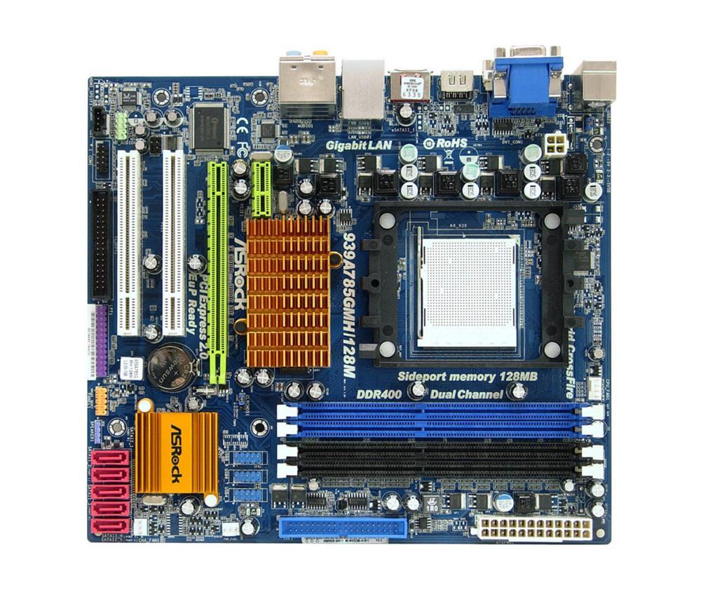 4711140875217 ASRock 939A785GMH/128M Socket 939 AMD 785G + SB710 Chipset AMD Athlon 64 FX/ 64 X2/ 64 Processors Support DDR 4x DIMM 5x SATA2 3.0Gb/s Micro-ATX Motherboard (Refurbished)
