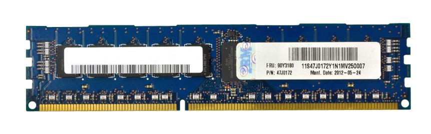47J0172 IBM 4GB PC3-12800 DDR3-1600MHz ECC Registered CL11 240-Pin DIMM Dual Rank Memory Module