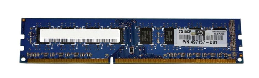 497157-D01 HP 2GB PC3-10600 DDR3-1333MHz non-ECC Unbuffered CL9 240-Pin DIMM Dual Rank Memory Module