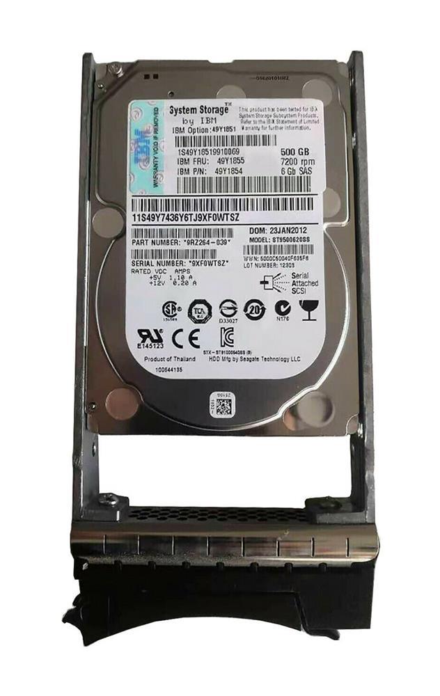 49Y1851-D4 IBM 500GB 7200RPM SAS 6Gbps Nearline Hot Swap 64MB Cache 2.5-inch Internal Hard Drive