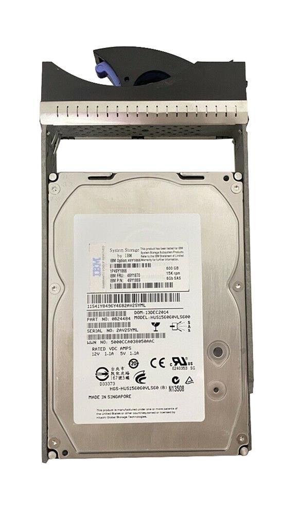 49Y1866-RF IBM Ultrastar 15K600 600GB 15000RPM SAS 6Gbps 64MB Cache 3.5-inch Internal Hard Drive