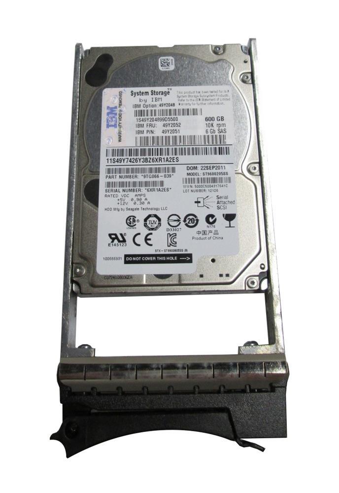 49Y204801 IBM 600GB 10000RPM SAS 6Gbps Hot Swap 2.5-inch Internal Hard Drive
