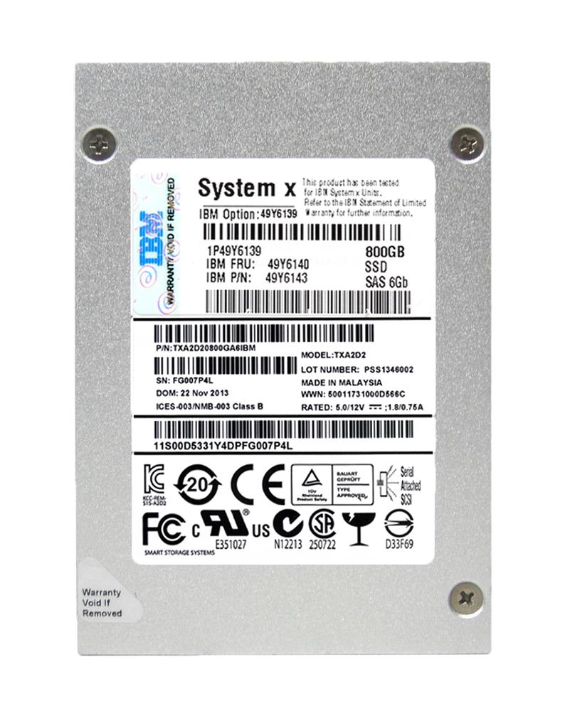 49Y6140 IBM 800GB MLC SAS 6Gbps Hot Swap 2.5-inch Internal Solid State Drive (SSD)
