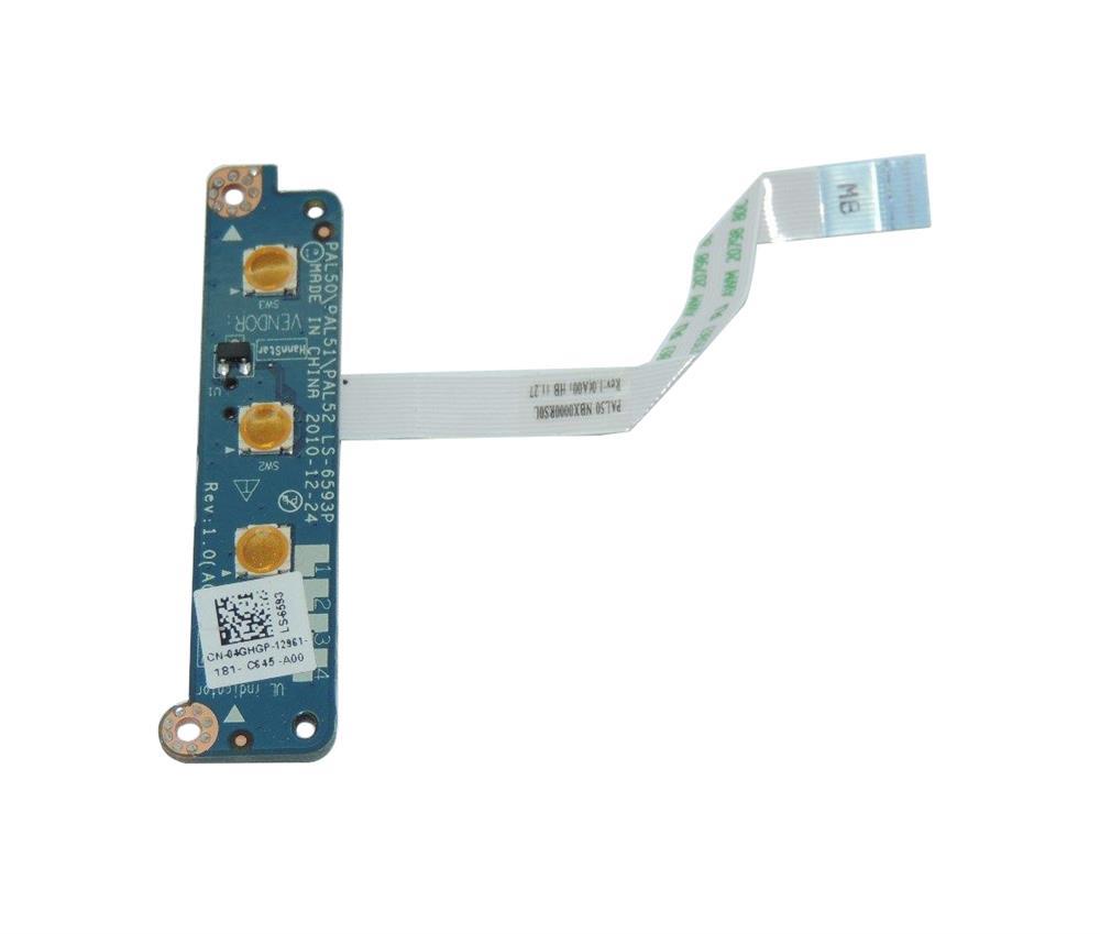 4GHGPLS6593P Dell Latitude E6420 Laptop Media Buttons Board