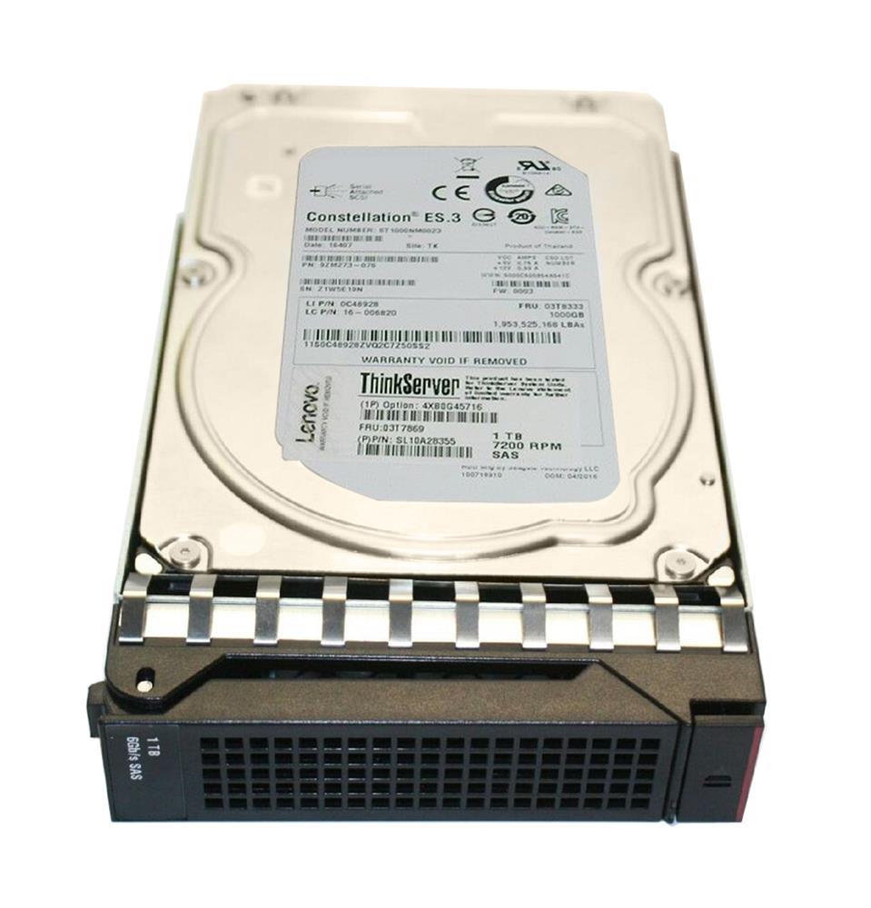 4XB0G45716-B2 Lenovo 1TB 7200RPM SAS 6Gbps Hot Swap 3.5-inch Internal Hard Drive for ThinkServer